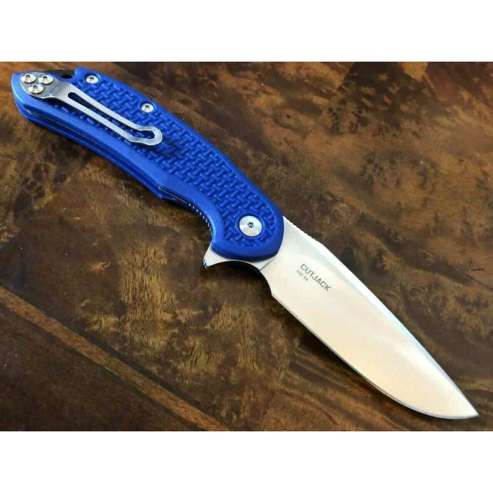 Couteau Steel Will Cutjack C22-1BL Lame Acier D2 Manche Blue FRN Linerlock Clip SMGC221BL - Livraison Gratuite