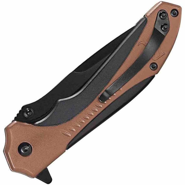 R15669 Couteau Remington Sportsman Linerlock A/O Manche Black/Tan Polymer Lame Acier 8Cr13MoV Clip - Livraison Gratuite