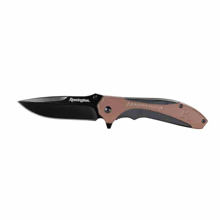 R15669 Couteau Remington Sportsman Linerlock A/O Manche Black/Tan Polymer Lame Acier 8Cr13MoV Clip - Livraison Gratuite
