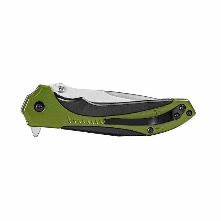 R15672 Couteau Remington Sportsman Linerlock A/O Manche Black/Green Polymer Lame Acier 8Cr13MoV Clip - Livraison Gratuite