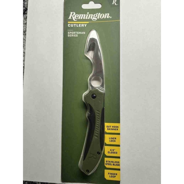 R15674 Lot de 2 Couteau Remington Sportsman Skinner Manche Black/Green Polymer Lame Acier 440 - Livraison Gratuite