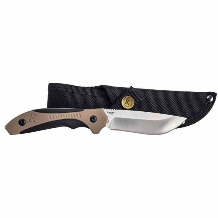 R15675 Couteau Remington Sportsman Skinner Manche Black/Tan Polymer Lame Acier 440 Etui Nylon - Livraison Gratuite