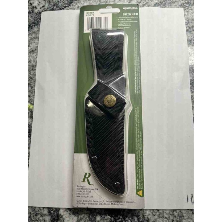 R15675 Couteau Remington Sportsman Skinner Manche Black/Tan Polymer Lame Acier 440 Etui Nylon - Livraison Gratuite