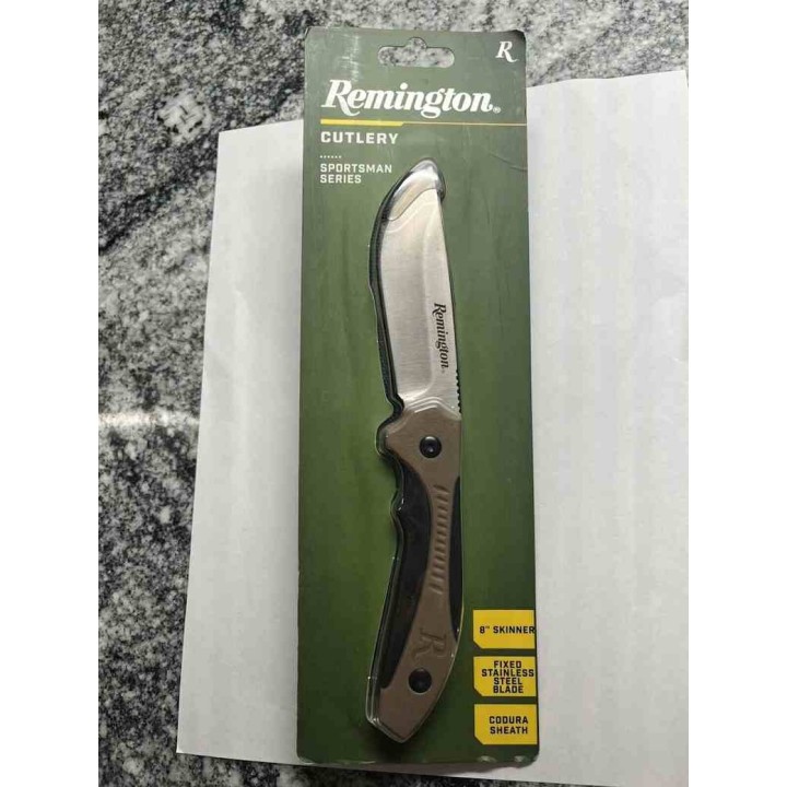R15675 Couteau Remington Sportsman Skinner Manche Black/Tan Polymer Lame Acier 440 Etui Nylon - Livraison Gratuite
