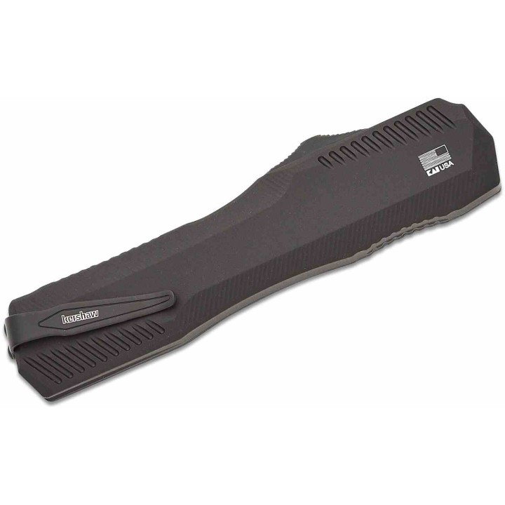 Couteau Kershaw Livewire OTF AUTO Black Lame Acier CPM-MagnaCut Part Serrated Manche Alu USA KS9000BLKST - Livraison Gratuite