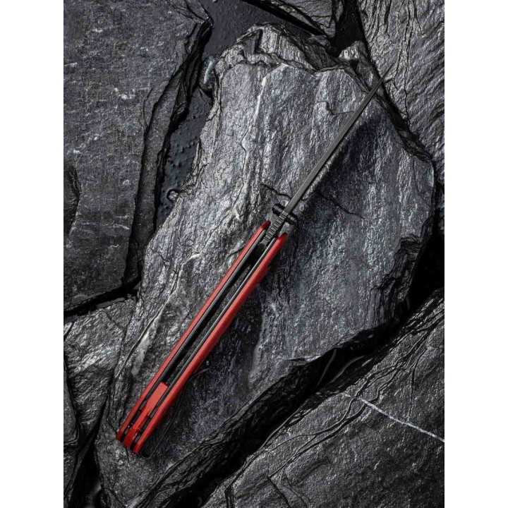 Couteau CIVIVI Brazen Burgundy Lame Tanto Acier D2 Manche G10 Linerlock Clip IKBS CIVC2023B - Livraison Gratuite