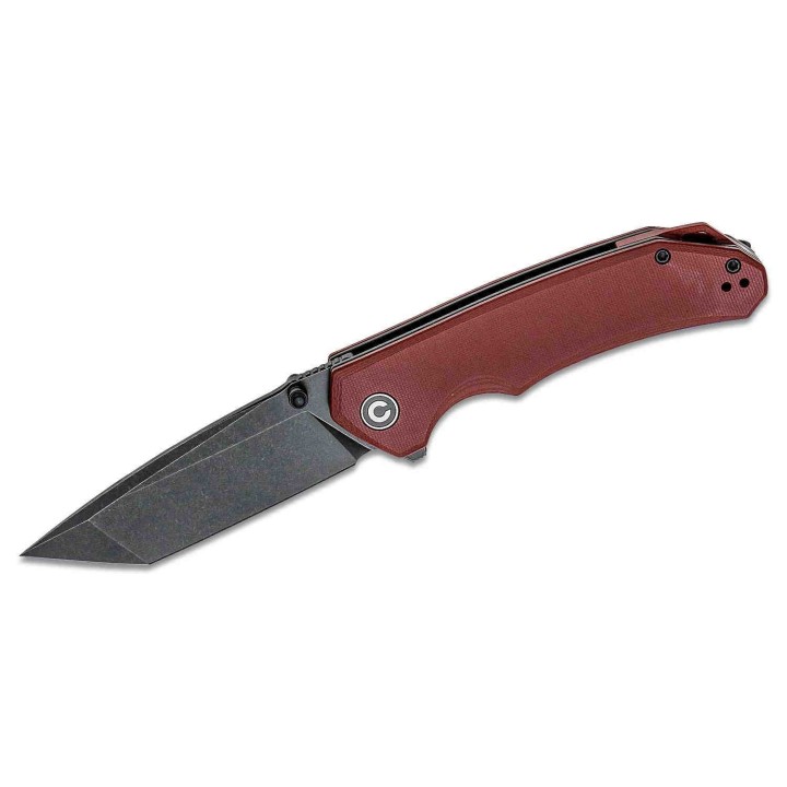 Couteau CIVIVI Brazen Burgundy Lame Tanto Acier D2 Manche G10 Linerlock Clip IKBS CIVC2023B - Livraison Gratuite