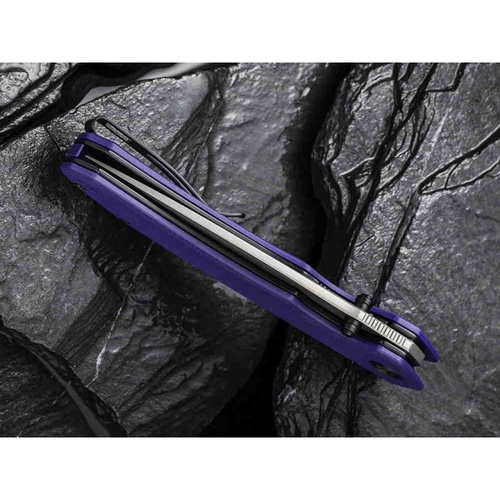 Couteau CIVIVI Brazen Purple Lame Acier 14C28N Manche G10 Linerlock Clip IKBS CIVC2102A - Livraison Gratuite