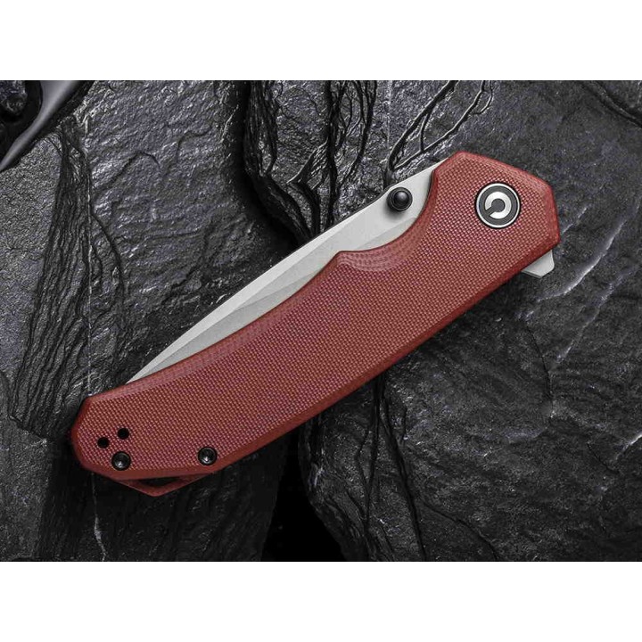 Couteau CIVIVI Brazen Burgundy Lame Acier 14C28N Manche G10 Linerlock Clip IKBS CIVC2102B - Livraison Gratuite