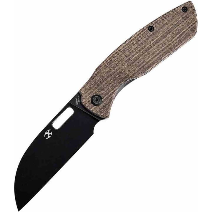 Couteau Kansept Convict Brown Manche Micarta Lame Acier 154CM Sheepfoot IKBS Linerlock Clip KT1023A1 - Livraison Gratuite