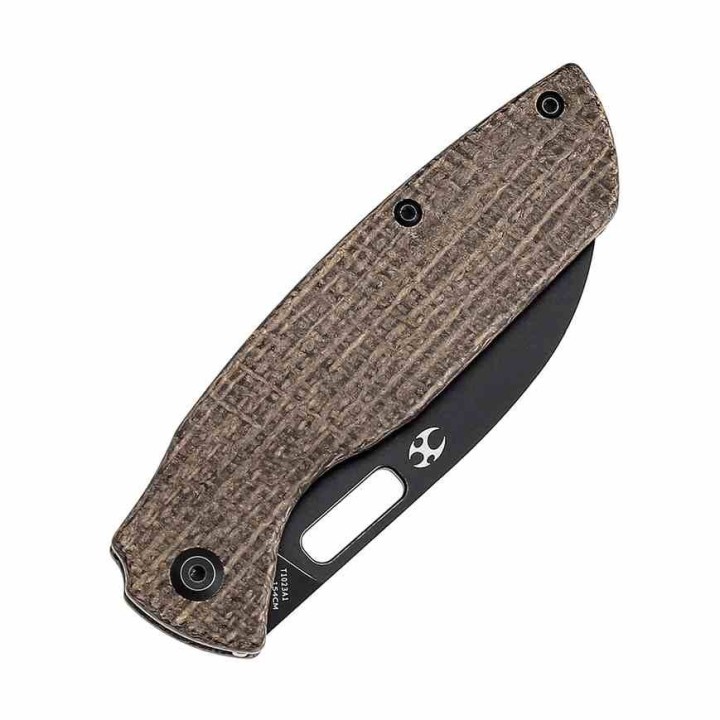 Couteau Kansept Convict Brown Manche Micarta Lame Acier 154CM Sheepfoot IKBS Linerlock Clip KT1023A1 - Livraison Gratuite