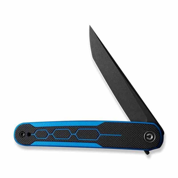 Couteau CIVIVI KwaiQ Blue/Black Manche G10 Lame Tanto Acier Nitro-V BLK IKBS Liner Lock Clip CIVC230153 - Livraison Gratuite