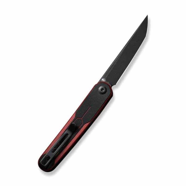 Couteau CIVIVI KwaiQ Burgundy/Black Manche G10 Lame Tanto Acier Nitro-V BLK IKBS Liner Lock Clip CIVC230151 - Livraison Gratuite