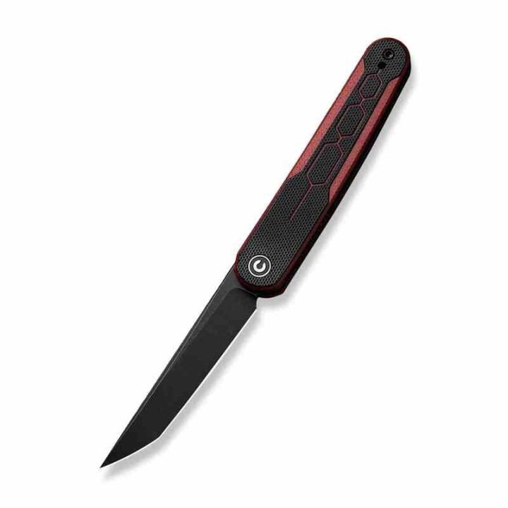 Couteau CIVIVI KwaiQ Burgundy/Black Manche G10 Lame Tanto Acier Nitro-V BLK IKBS Liner Lock Clip CIVC230151 - Livraison Gratuite