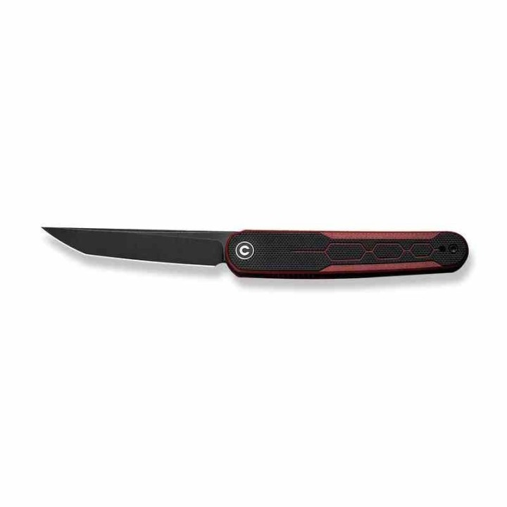 Couteau CIVIVI KwaiQ Burgundy/Black Manche G10 Lame Tanto Acier Nitro-V BLK IKBS Liner Lock Clip CIVC230151 - Livraison Gratuite