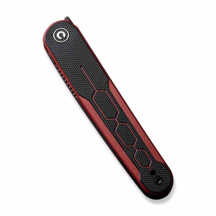 Couteau CIVIVI KwaiQ Burgundy/Black Manche G10 Lame Tanto Acier Nitro-V BLK IKBS Liner Lock Clip CIVC230151 - Livraison Gratuite