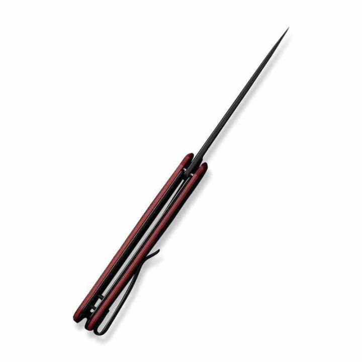 Couteau CIVIVI KwaiQ Burgundy/Black Manche G10 Lame Tanto Acier Nitro-V BLK IKBS Liner Lock Clip CIVC230151 - Livraison Gratuite