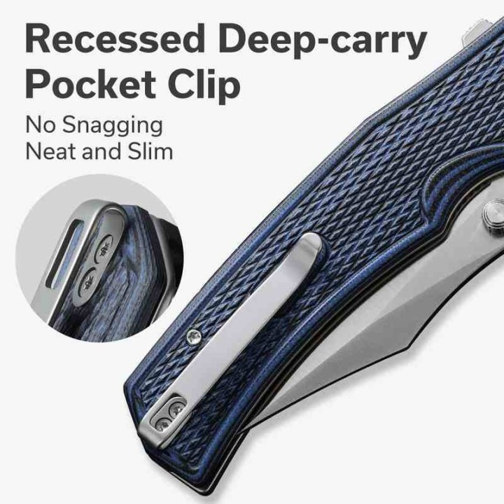 Couteau CIVIVI Vexillum Blue/Black Manche G10 Lame Acier Nitro-V Satin Clip Point IKBS CIVC23003D3 - Livraison Gratuite
