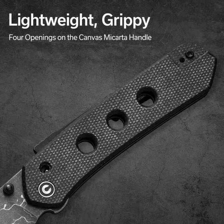 Couteau CIVIVI Vision FG Black Lame Damas Reverse Tanto Manche Micarta IKBS Superlock Clip CIVC22036DS2 - Livraison Gratuite