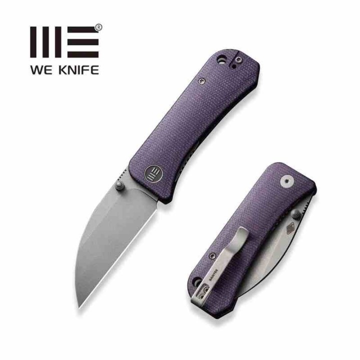 Couteau We Knife Company Banter Purple Lame Wharncliffe Acier S35VN SW Manche Micarta IKBS Clip WE19068J2 - Livraison Gratuite