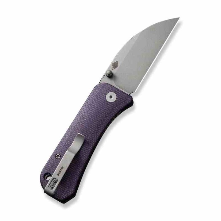 Couteau We Knife Company Banter Purple Lame Wharncliffe Acier S35VN SW Manche Micarta IKBS Clip WE19068J2 - Livraison Gratuite