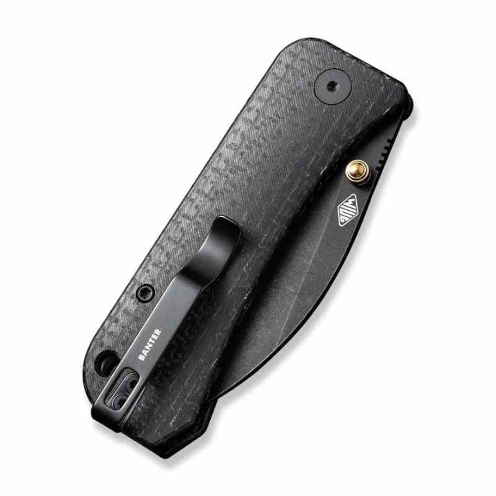 Couteau We Knife Banter Black Burlap Lame Wharncliffe Acier S35VN BLK Manche Micarta IKBS Clip WE19068J1 - Livraison Gratuite