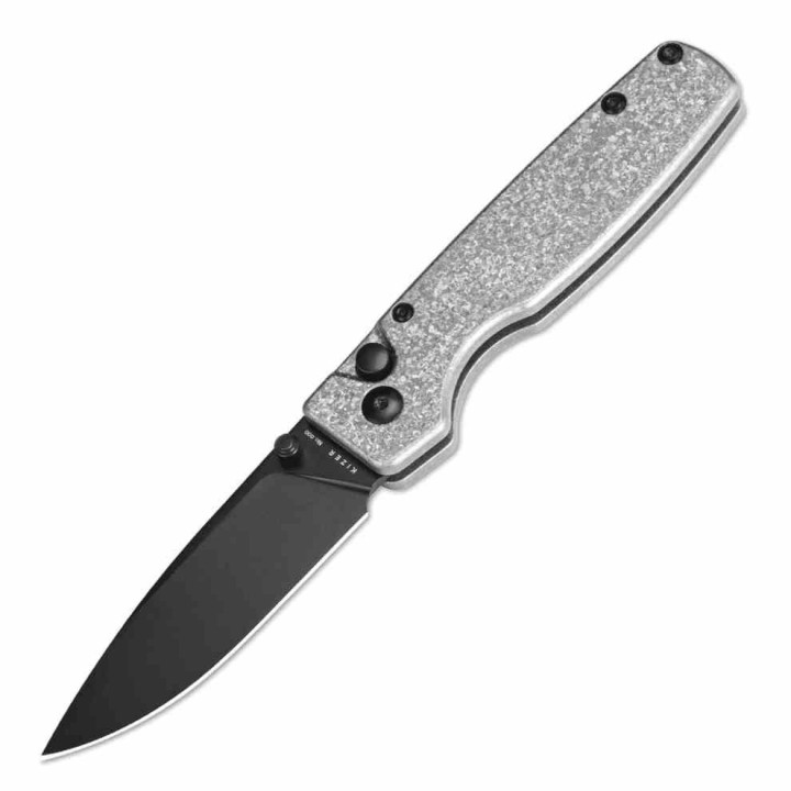 Couteau Kizer Original XL Titane Snowflake Lame Acier CPM-S35VN Black IKBS Button Lock Clip KI4605A2 - Livraison Gratuite