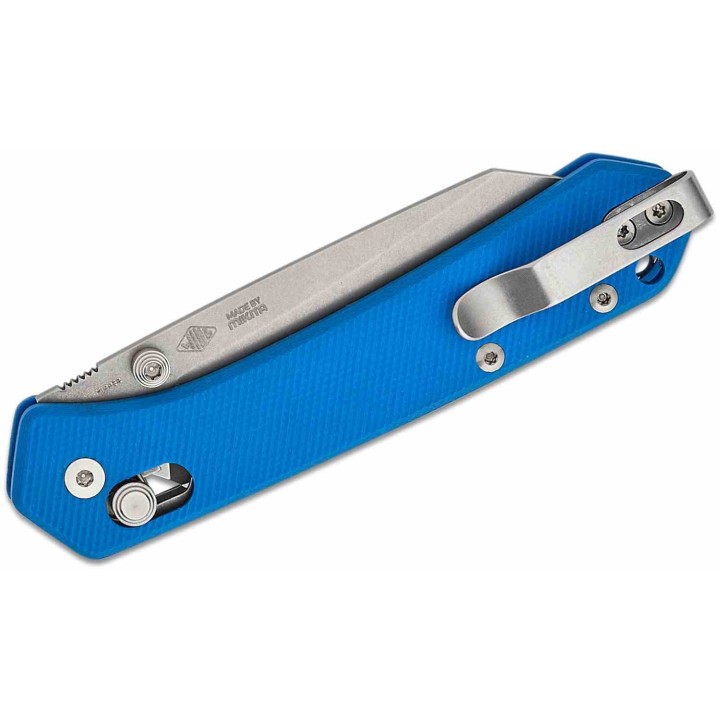 Couteau MKM Yipper Blue Manche G10 Lame Sheepsfoot Acier CPM-MagnaCut SW Crossbar Lock Clip Italy MKMYPGBL - Livraison Gratuite