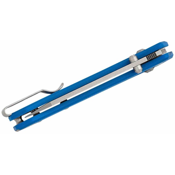 Couteau MKM Yipper Blue Manche G10 Lame Sheepsfoot Acier CPM-MagnaCut SW Crossbar Lock Clip Italy MKMYPGBL - Livraison Gratuite