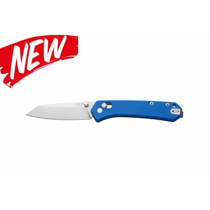 Couteau MKM Yipper Blue Manche G10 Lame Sheepsfoot Acier CPM-MagnaCut SW Crossbar Lock Clip Italy MKMYPGBL - Livraison Gratuite