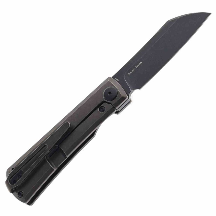 Couteau Bestech Bruv Black Manche Titane Lame Sheepsfoot Acier M390 Frame Lock IKBS Clip BTKT2401B - Livraison Gratuite