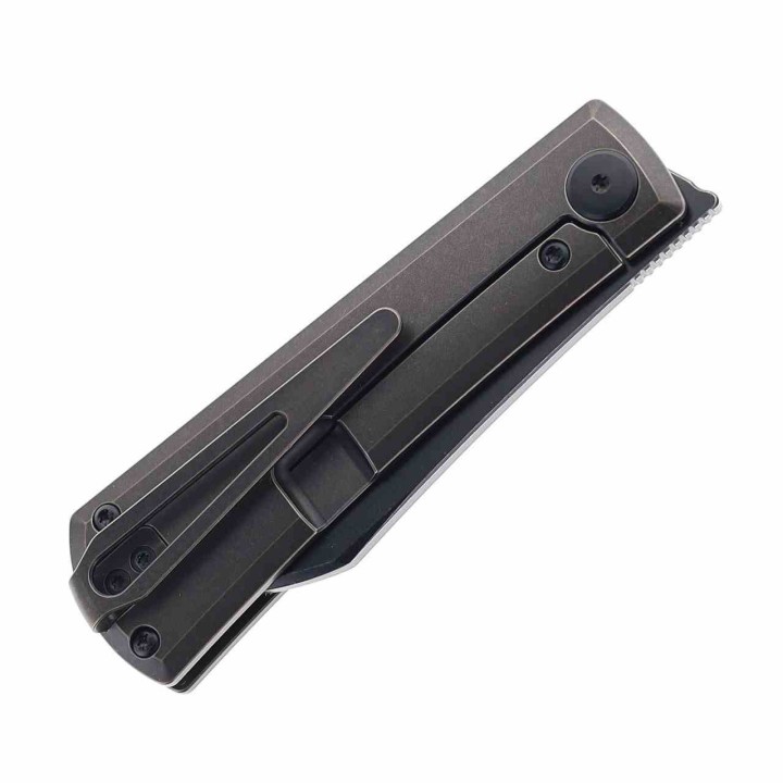 Couteau Bestech Bruv Black Manche Titane Lame Sheepsfoot Acier M390 Frame Lock IKBS Clip BTKT2401B - Livraison Gratuite