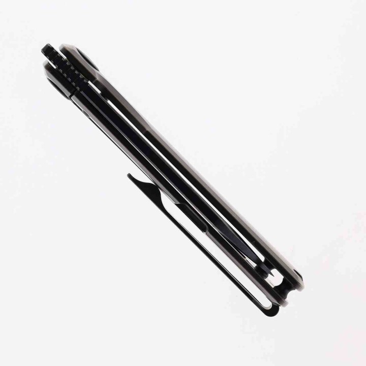 Couteau Bestech Bruv Black Manche Titane Lame Sheepsfoot Acier M390 Frame Lock IKBS Clip BTKT2401B - Livraison Gratuite