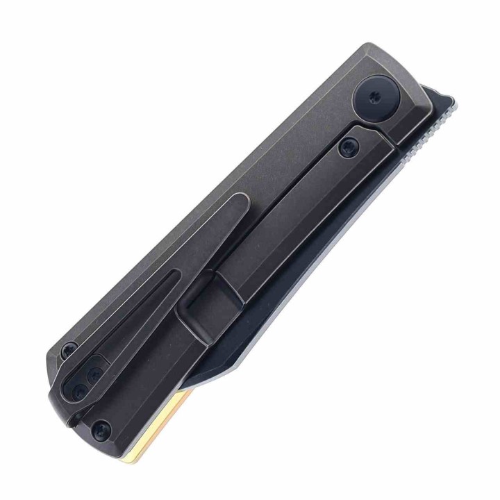 Couteau Bestech Bruv Manche Titane/Ultem Lame Sheepsfoot Acier M390 Frame Lock IKBS Clip BTKT2401C - Livraison Gratuite