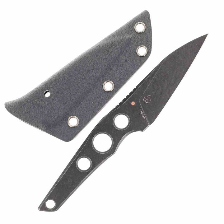 Couteau Bestech VK-Core Black Lame Acier 14C28N Wharncliffe Manche Acier Etui Kydex BTKF05B - Livraison Gratuite