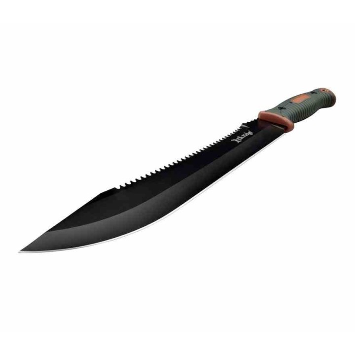Bowie Machette Survival Knife Elk Ridge Lame Acier Inox Manche Orange/Green ABS Etui Nylon ERFIX001OGN - Livraison Gratuite