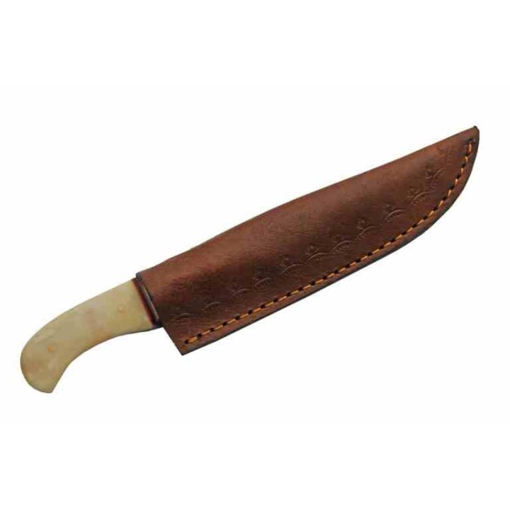 Conteau Rite Edge Venison Hunter Manche Os & Bois de Cerf Lame Acier Inox Etui Cuir PA8028 - Livraison Gratuite