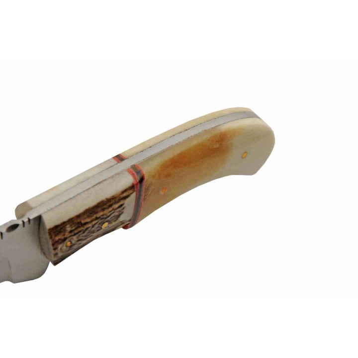 Conteau Rite Edge Venison Hunter Manche Os & Bois de Cerf Lame Acier Inox Etui Cuir PA8028 - Livraison Gratuite