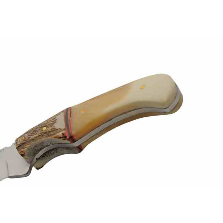 Conteau Rite Edge Venison Hunter Manche Os & Bois de Cerf Lame Acier Inox Etui Cuir PA8028 - Livraison Gratuite