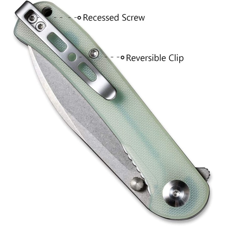 Couteau SENCUT Scepter Jade Manche G10 Lame Acier 9Cr18MOB IKBS Linerlock CLip SA03C - Livraison Gratuite