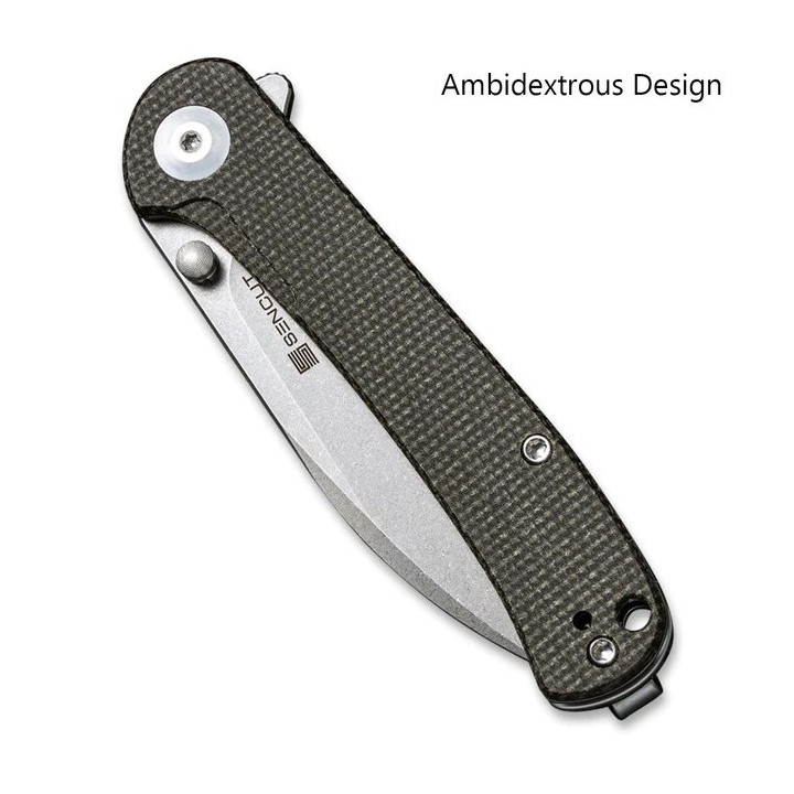 Couteau SENCUT Scepter Dark Green Manche Micarta Lame Acier 9Cr18MOB IKBS Linerlock CLip SA03F - Livraison Gratuite