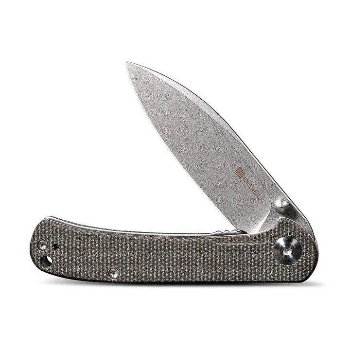 Couteau SENCUT Scepter Dark Green Manche Micarta Lame Acier 9Cr18MOB IKBS Linerlock CLip SA03F - Livraison Gratuite