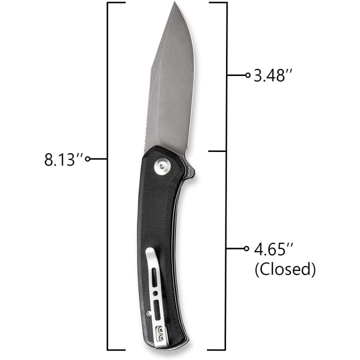 Couteau SENCUT Snap Black Manche G10 Lame Acier 9Cr18MOB IKBS Linerlock CLip SA05BV1 - Livraison Gratuite
