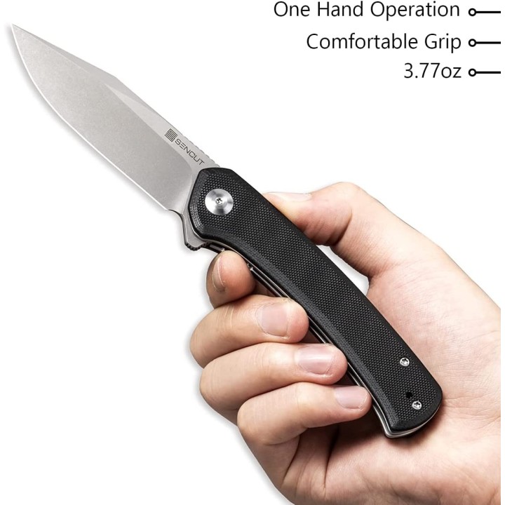 Couteau SENCUT Snap Black Manche G10 Lame Acier 9Cr18MOB IKBS Linerlock CLip SA05BV1 - Livraison Gratuite