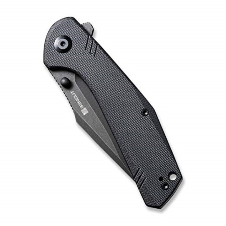 Couteau SENCUT Actium Black Manche G10 Lame Acier D2 IKBS Linerlock CLip SA02C - Livraison Gratuite