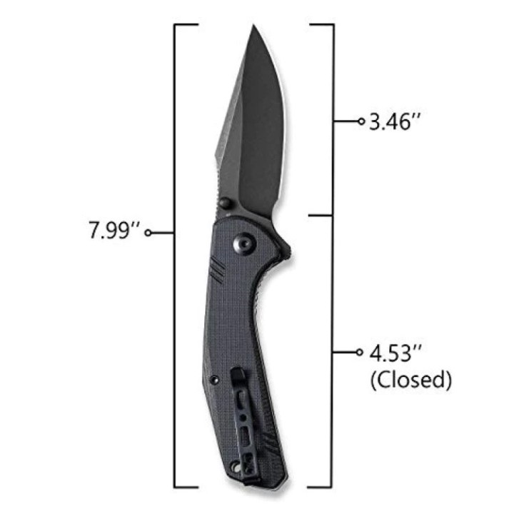 Couteau SENCUT Actium Black Manche G10 Lame Acier D2 IKBS Linerlock CLip SA02C - Livraison Gratuite
