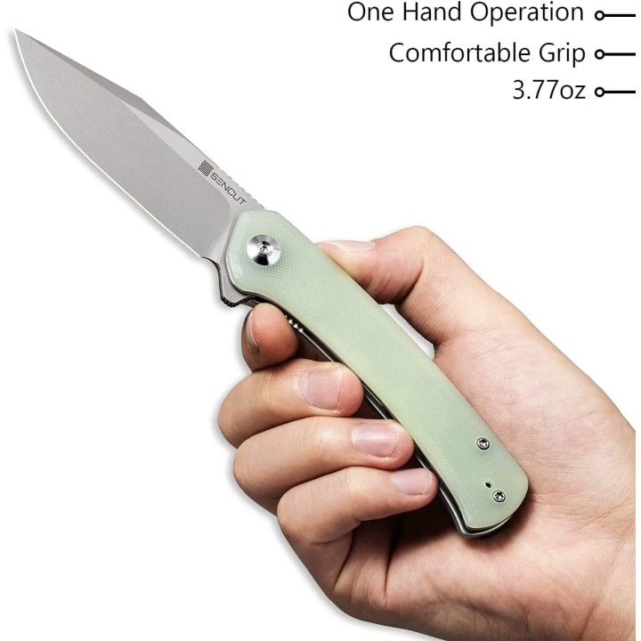 Couteau SENCUT Snap Jade Manche G10 Lame Acier 9Cr18MOB IKBS Linerlock CLip SA05CV1 - Livraison Gratuite