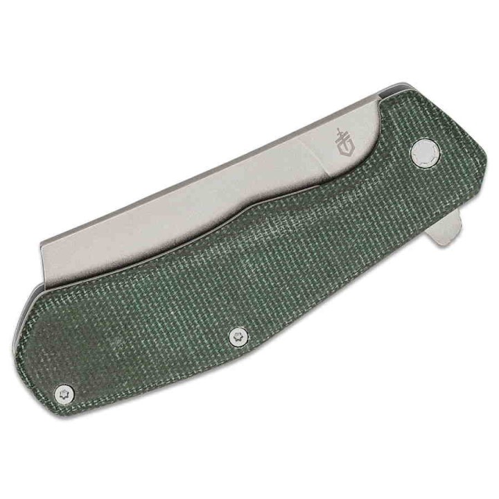Couteau Gerber Asada Green Lame Acier 7Cr17MoV Manche Micarta Framelock Clip G1812 - Livraison Gratuite