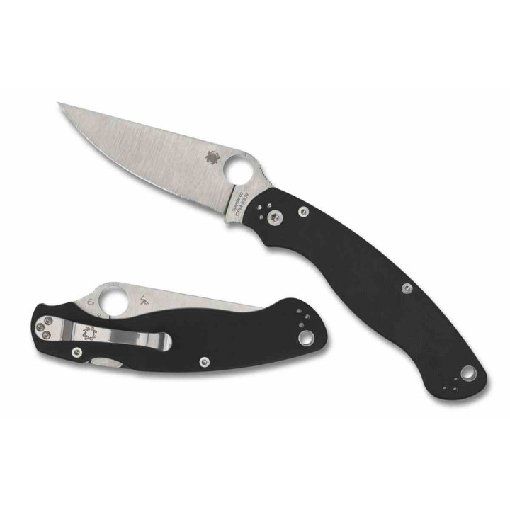 Couteau Spyderco Military 2 Compression Lock Lame Acier S30V Satin Manche G10 Clip Made USA SC36GP2 - Livraison Gratuite