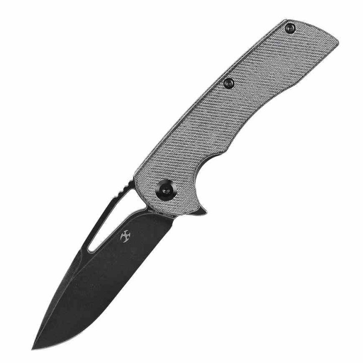 Couteau Kansept Kryo Denim Lame Acier 12C28N Black Drop Point Manche Micarta IKBS Linerlock Clip KT1001M1 - Livraison Gratuite